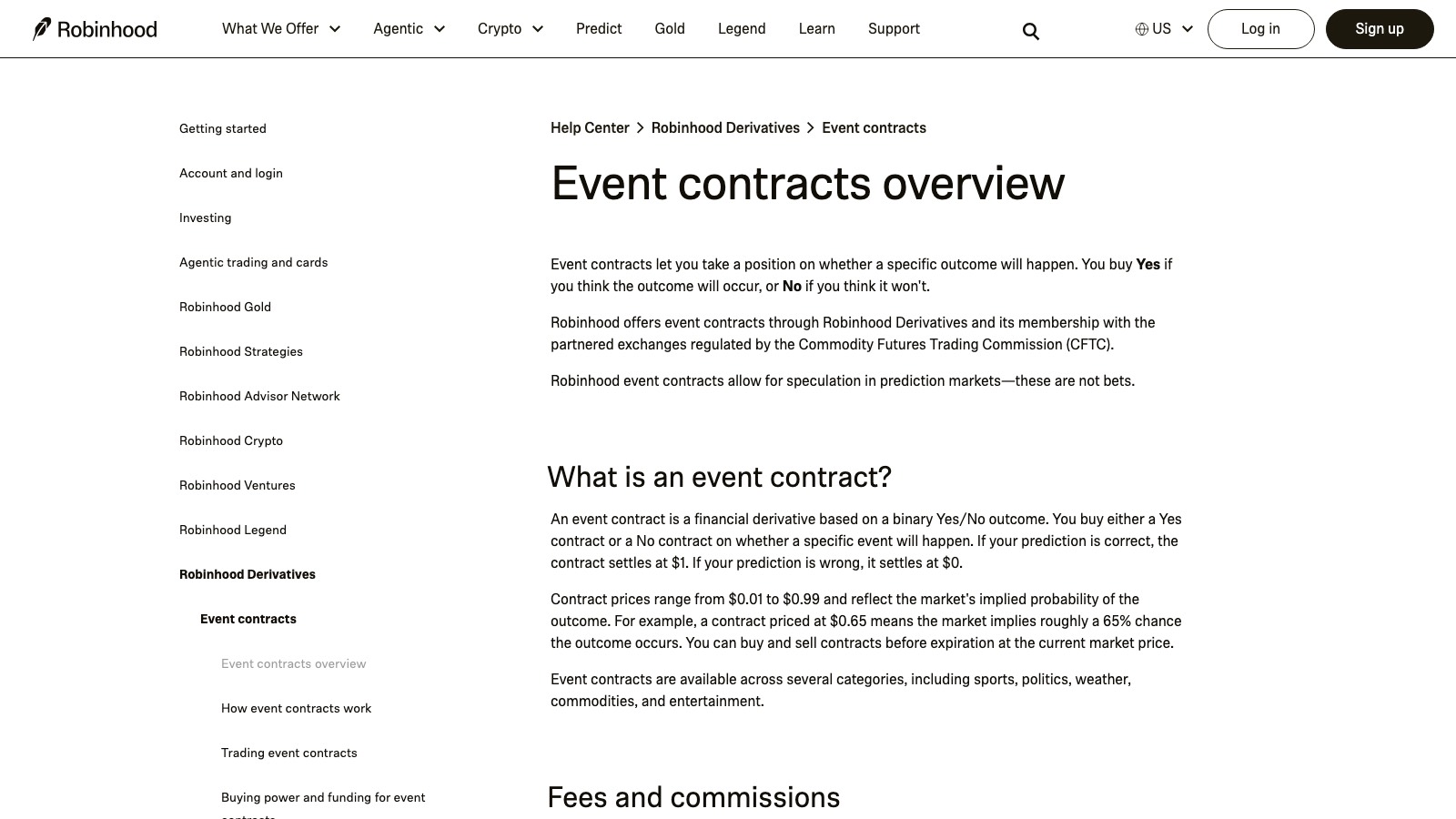 Screenshot of robinhood.com/us/en/support/articles/event-contracts-overview, the primary source for this page, captured 8 OCT 2026